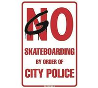 Bonoff Go Skateboarding Police Vintage Metal Tin Sign Retro Garage Sign Man Cave Wall Decor Old Auto Shop Poster Gas Station Sign 5.5x8inches