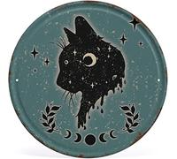 Bonoff Gothic Cat Salem Sanctuary for Wayward Cats Ferals and Familiars Welcome Witch Round Vintage Tin Sign Wall Decor, Metal Sign, Home Bar, Garage Tin Sign, Art Sign Wall Plaque Poster 12x12inch