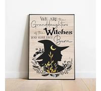 Bonoff Halloween Poster, we are The Witch's Granddaughter Poster, Witch Mother Poster, Antique Metal Tin Sign Wall Decorative Home Cafe Bar Club Man Cave Sign Board 12x16inch