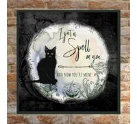 Bonoff Halloween Quote I Put a Spell on You.& You're Mine Tin Sign Poster Bar Music Club Men Cave Room Wall Decor 12x16inch Vintage Metal Sign