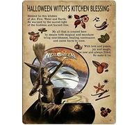 Bonoff Halloween Witch is a Blessing to The Kitchen Poster Antique Metal Tin Sign Wall Decorative Home Cafe Bar Club Man Cave Sign Board 12x8inch