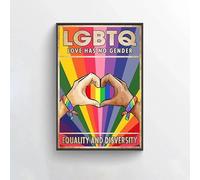 Bonoff LGBTQ Love has no Gender Poster, Pride Poster, Gay Pride, Lesbian Pride, Bisexual Pride, Antique Metal Tin Sign Wall Decorative Home Cafe Bar Club Man Cave Sign Board 12x16inch