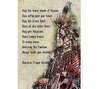 Bonoff Native American Of Cherokee Prayer Blessing Native American Indian Quote First Nations Warrior Look Reproduction Metal Tin Sign Vintage Tin Sign 8X12 Inches