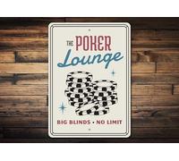 Bonoff Poker Lounge Sign, Poker Lounge Decor, Gambling Lover Decor, Poker Gift Sign, Poker Decor, Room Decor, Metal Sign, Quality Metal, Sign Decor 12x8inch Tin Sign