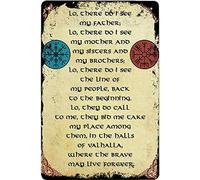 Bonoff Retro Tin Sign Metal Poster Viking Prayer, Thirteenth Warrior, Lo There Do I See My Father Vintage Garage Decor Wall Decor for Bars Restaurants Cafe Club Plaque Man Cave Wall 5.5x8inch
