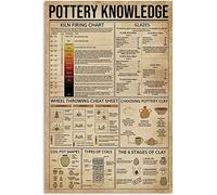 Bonoff Retro Tin Sign Pottery Knowledge Unframed Poster, Cool Wall D¨¦cor Artwork Print Gift For Lover Vintage Metal Sign Poster 8X12 Inches