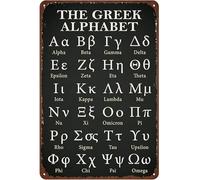 Bonoff The Greek Alphabet Vintage Decor Poster Wall Art Decor Metal Sign Poster 8X12 Inches