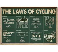 Bonoff The Laws of CyclingCreative Tin Sign Funny Novelty Metal Sign Vintage Wall Decor for Home Door Garden Bar Restaurant Cafe Office Shop Bar Club Sign Gift 12x16inch