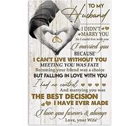 Bonoff To My Husband. I Didn'T Marry You So I Could Live With You. I Married You Because I Cant'T Love Without You Poster,Interior Wall Decoration, Living Room, Bedroom,Metal Sign 8X12 Inches