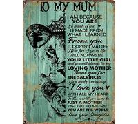 Bonoff To My Mum Tin Sign, Thankful Gift For Mom, Mom & Daughter, Mother'S Day, Wall Hanging Decor, Gift From Daughter Vintage Decor Poster Wall Art Decor Metal Sign Poster 8X12 Inches