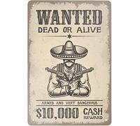 Bonoff Vintage Wild West Wanted Cowboytin Wall Art Decor Metal Sign Poster 8X12 Inches