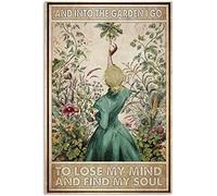 Bonoff Walk into The Garden I'll Lose My Mind, Find My Soul Girl Poster, Vintage Metal Tin Sign Retro Garage Sign Men's Wall Decor Old Auto Shop Poster Men's Cave Decor 12x8inches