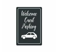 Bonoff Welcome Guest Parking,Creative tin Signs Fun Novelty Metal Signs Retro Wall Decor for Home Doors Garden bar Cafe Office Shop 5.5x8inch Tin Sign