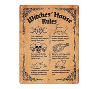 Bonoff Witch's House Rules Poster Tin Sign, Wall Decor, Metal Sign, Home Bar, Garage Tin Sign 12x16inch
