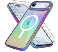 Bonoma for iPhone Air Case 2025 Magnetic 【Support for Magsafe】 Bling Laser Iridescent Florescent Crystal Camera Protector Shockproof Edge Cover -Purple