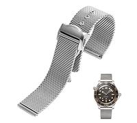 BONOOL 20mm Stainless Steel Watch Band For Omega 007 James Bond Seamaster 300 Milan Woven Watch Band 316L Metal Straps, 20mm