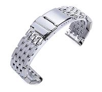BONOOL 22mm 24mm Silver Stainless Steel Watch Bracelet For Breitling Strap Watch Band For AVENGER NAVITIMER SUPEROCEAN Watchbands
