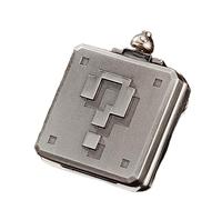 BONOOL Antique Retro Pixel Question Box Quartz Pocket Watch Big Number Square Quartz Necklace Watch Pendant Chain Gift