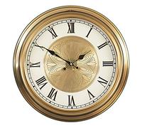 BONOOL Metal Creative Large Wall Clock Gold Metal Retro Wall Clocks Home Decore Living Room Nordic Style Clock (Color : A, Size : 16 inches)