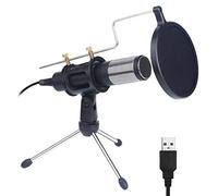 BONOOL Professional Condenser Microphone for Computer with Stand for Phone PC USB Mic