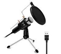 BONOOL Professional Microphone Condenser for Computer Laptop PC USB Plug Stand Studio Podcasting Recording Mic