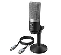 BONOOL Recording Microphone USB Socket Suit for Computer Laptop High Sensitivity for Instrument Game Video Recording (Color : Gray)