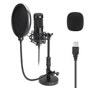 BONOOL Tabletop USB Microphone Studio Condenser Microphone for PC Computer Streaming Recording Mic Stand Filter
