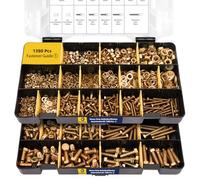 Bonost 1380pcs Nuts and Bolts Assortment Kit - Heavy Duty Grade 8.8 Metric M4 M5 M6 M8 Bolt Set with Assorted Nuts and Washers, Yellow Zinc Plated, Length from 12-30mm