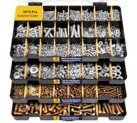 Bonost 3010pcs Hardware Assortment Kit with Assorted SAE & Metric Phillips Head Bolts, and Grade 8.8 Metric Hex Bolt Set with Matching Nuts and Lock Washers (4 Trays)