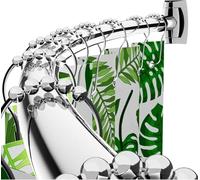 Bonpally Curved Shower Curtain Rod 43-72 Inches Adjustable, Aluminum Shower Rod Rustproof, Round Shower Curtain Rod, Curved Shower Rods for Bathroom, Bathtub, Stall, Chrome