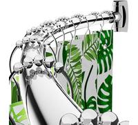 Bonpally Curved Shower Curtain Rod for Bathroom, 40-72 Inches Adjustable Curved Shower Rod, 0.9MM Rustproof Shower Curtain Rod with Rotating Brackets for Extra Shower Space, Need to Drill, Chrome