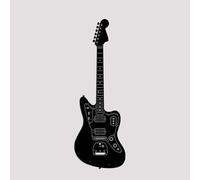 BONPERLA Iconic Electric Guitar Silhouettes Metal Wall Art Set - Classic Rock Music Studio & Man Cave Decor - Music Decoration, Black (GT-03, 46.46"x15.35")