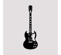 BONPERLA Iconic Electric Guitar Silhouettes Metal Wall Art Set - Classic Rock Music Studio & Man Cave Decor - Music Decoration, Black (GT-04, 46.46"x15.35")