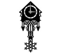BONPERLA Vintage Pendulum Wall Clock - Ornate Black Metal Design with Roman Numerals - Silent Quartz Movement - Gothic Style Wall Décor for Living Room, Entryway, or Hallway (13" x 29."H)