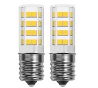 Bonping E17 LED Bulb AC 200V-240V for Microwave Ovens - 4W 40W Halogen Equivalent - 3000K Warm White 400LM T7 T8 Intermediate Screw Bulb for Fridge Freezer Cooker Hood - 2 Pack