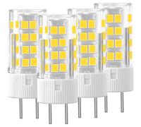 Bonping T3 GY6.35 Bi-Pin LED Light Bulb 4W (45W Halogen Equiv) - 12V-24V Low Voltage, 360° Beam Angle JC Type G6.35 Bulb for RV/Camper/Trailer, Landscape, Track Lighting (Warm White 3000K, 4Pack)