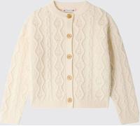 BONPOINT Boy's Pure Wool Buttoned Crewneck Cardigan - Size: 10 - male