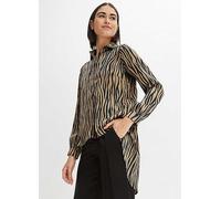 bonprix Animal Print Satin Blouse Black Zebra