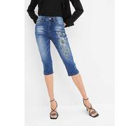 bonprix Butterfly Print Capri Jeans Denim