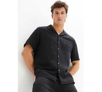 bonprix Cotton Short Sleeve Muslin Shirt Black