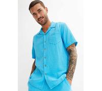bonprix Cotton Short Sleeve Muslin Shirt Turquoise