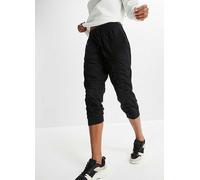 bonprix Cropped Cotton Trousers Black