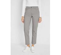 bonprix Cropped Cotton Trousers Silver Grey