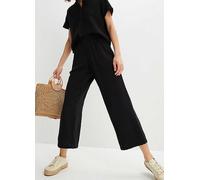 bonprix Elasticated Wide Leg Muslin Culottes White
