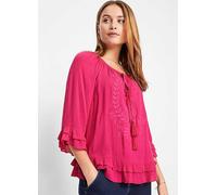 bonprix Embroidered Ruffle Hem Tunic Pink