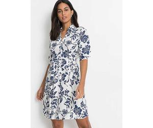 bonprix Floral Print Shirt Dress Ivory Floral