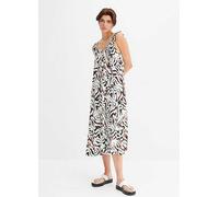 bonprix Frilled Strap Midi Dress Ecru Zebra