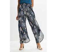 bonprix Ikat Print Wide Leg Trousers Blue Multi