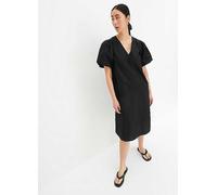 bonprix Kaftan Short Puff Sleeve Midi Dress Black