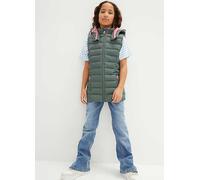 bonprix Kids Padded Gilet with Hood Eucalyptus